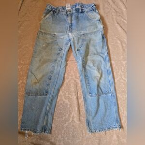 Mens Carhartt double knee jeans size 34x30